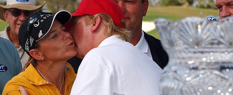 Annika Sörenstam och Donald Trump 2005.