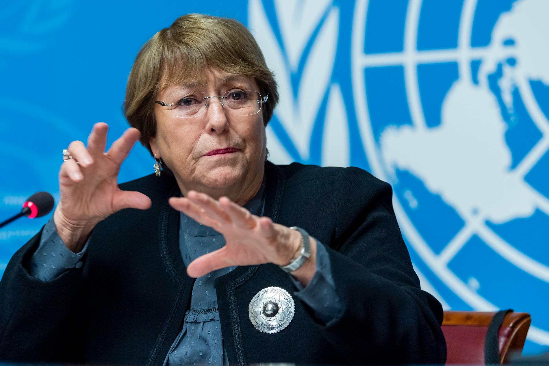 Michelle Bachelet, FN-kommissionären för mänskliga rättigheter. Arkivbild.