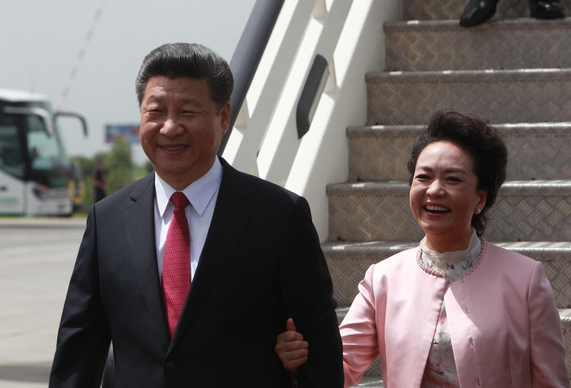 Kinas president  Xi Jinping med sin fru Peng Liyuan.
