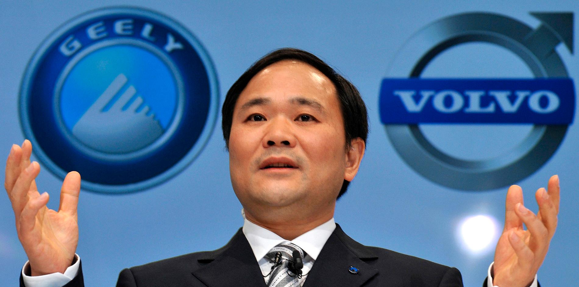Fordonstillverkarens Geelys ordförande Li Shufu i samband med köpet av Volvo Cars 2010.