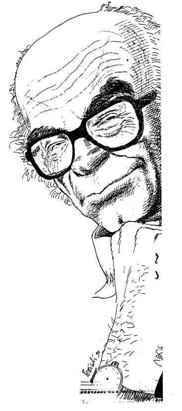 José Saramago. Teckning: TULLIO PERICOLI