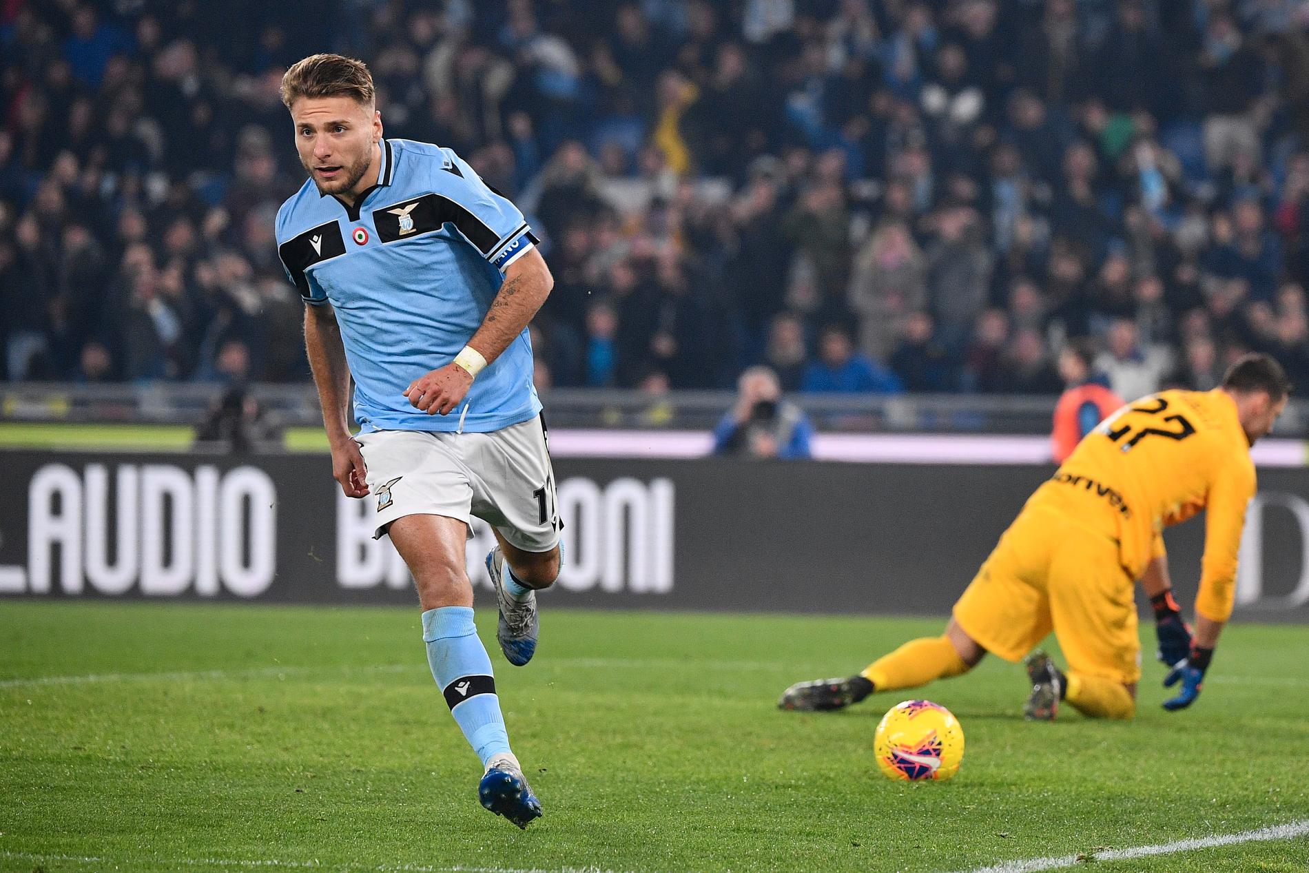Lazios Ciro Immobile kvitterade för Lazio hemma mot Inter.