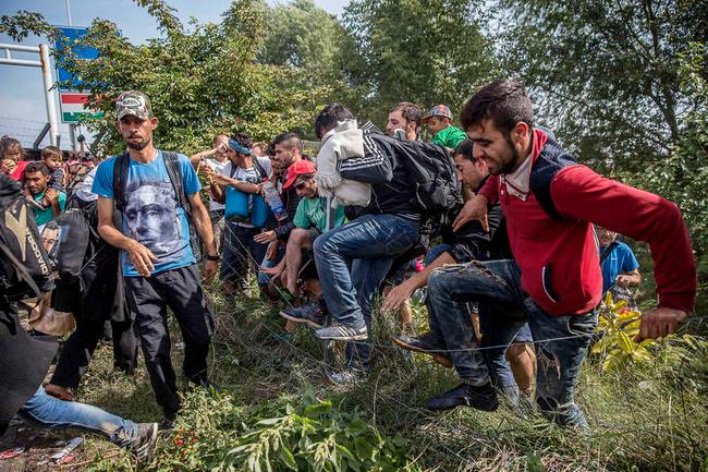 EUROPA 2015: Flyktingar från krigets Syrien försöker desperat ta sig till Tyskland via Ungern.