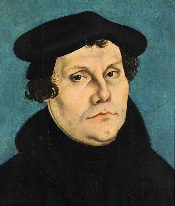 Martin Luther, porträtt målat av Lucas Cranach den äldre (1528).