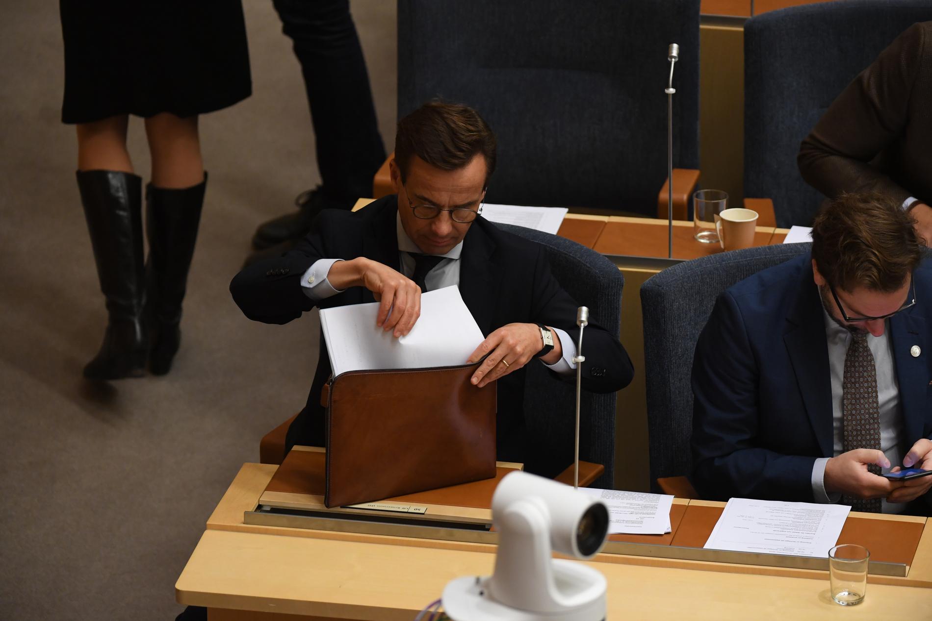 Riksdagen röstar nej till Ulf Kristersson som statsminister. 