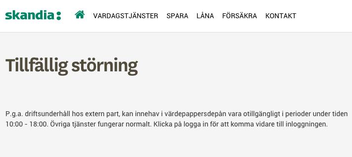 Skärmdump från Skandiabankens webbplats.