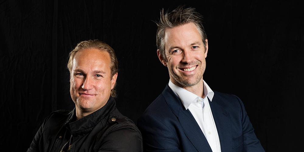 SVT-profilerna Chris Härenstam och Martin Frändesjö.