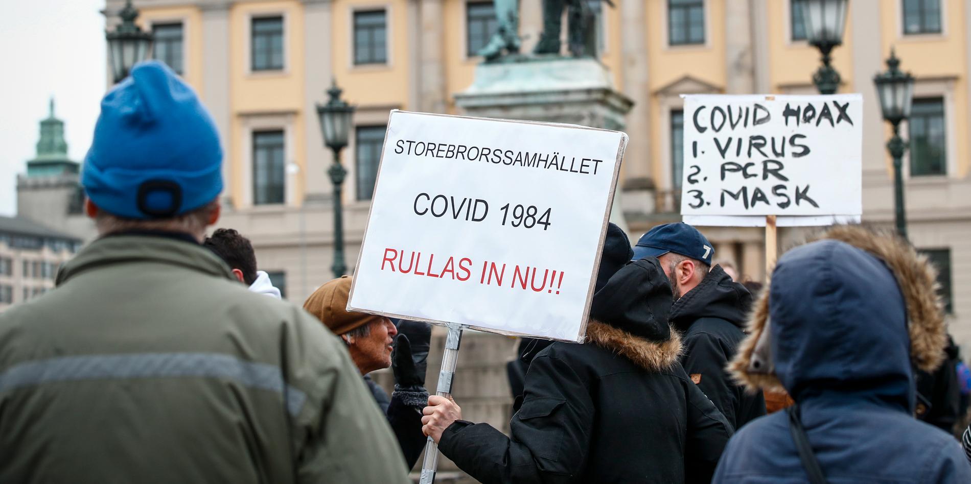 En demonstration i Göteborg mot restriktionerna tidigare i år. 
