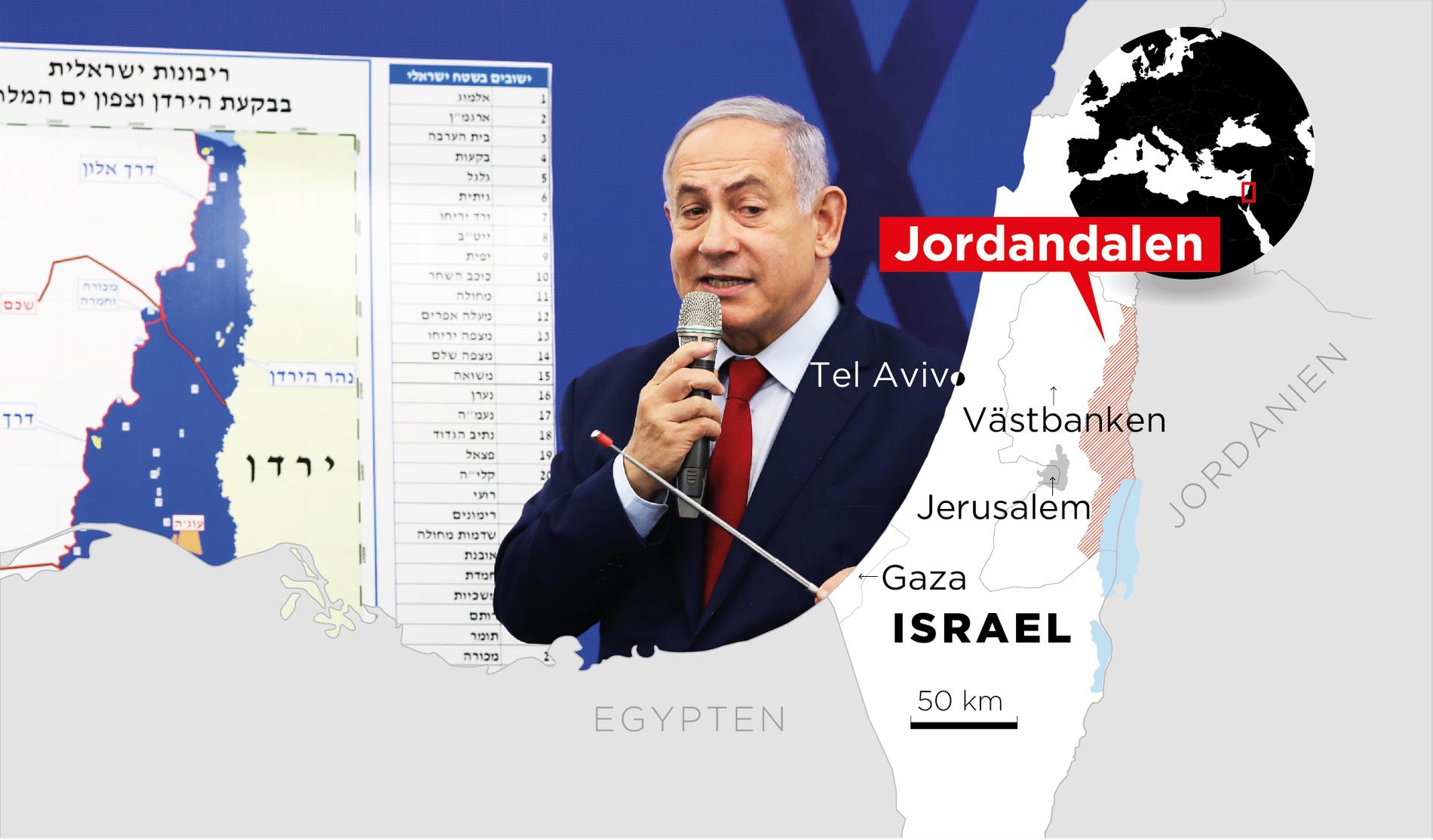 Israels premiärminister Benjamin Netanyahu vill införa israelisk suveränitet i Jordandalen.