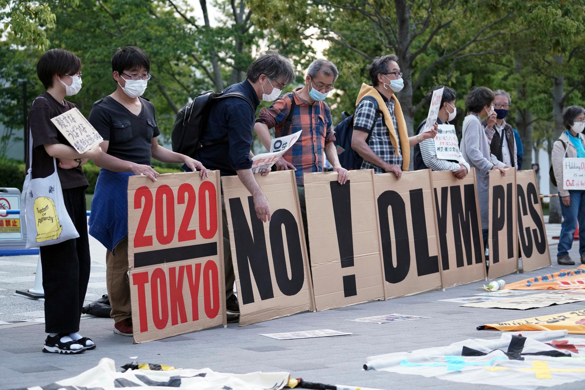 Protesterna mot OS i Tokyo ökar. En namninsamling, med 350 000 underskrifter, har lämnats in. Arkivbild.