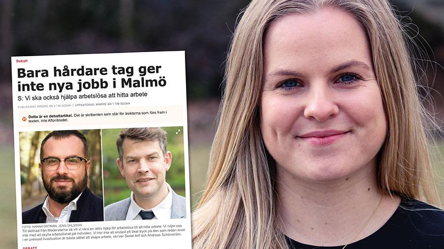 Arif och Schönström verkar nöjda trots att arbetslösheten i Malmö är högst i hela landet. Att ställa krav är att bry sig. Arbetslinjen bygger på att den som försörjer sig genom bidrag ska göra allt den kan för att komma närmre arbetsmarknaden. Det är rimligt och rättvist. Replik från Helena Nanne, Moderaterna.