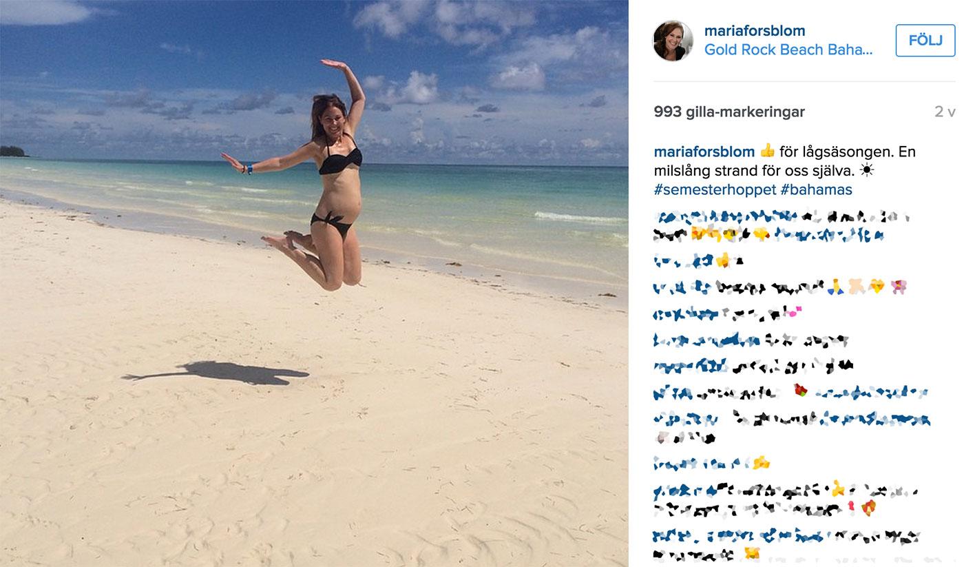 Maria delade den glada nyheten på Instagram.