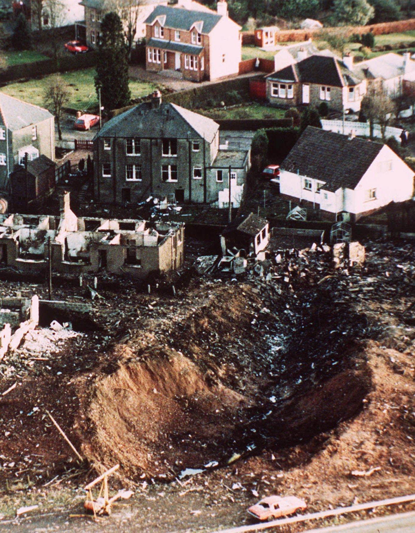 Planet kraschade i samhället Lockerbie efter ha blivit sprängt i luften. 
