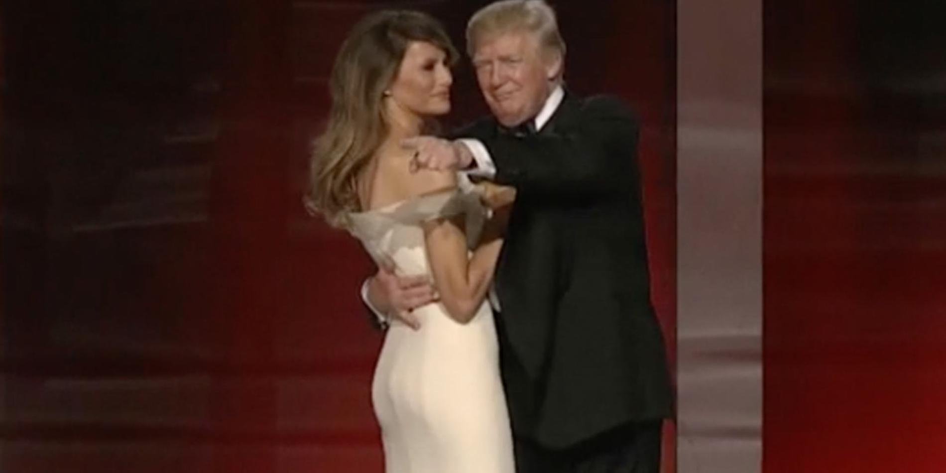 Donald och Melania Trump stod för ett mindre uppskattat framträdande.