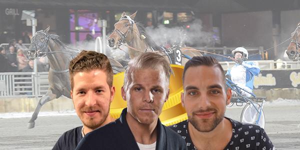 Sportbladets travprofiler Erik Pettersson, Christoffer Wickman och Mario Lipovac.