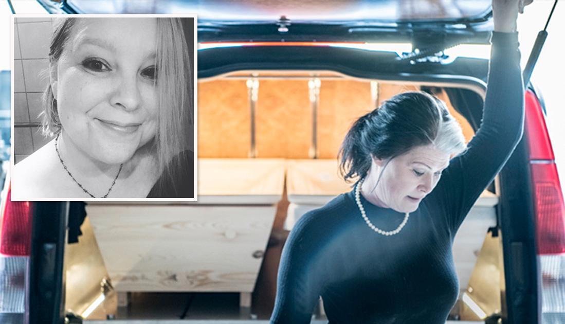 Det viktigt att vi uppmärksammar det stora trauma som de snart 15 000 döda i Sverige lämnar efter sig, skriver Kukkamariia Valtola Sjöberg. Bakgrundsbilden är på en begravningstransportör som transporterar kistor under corona. 