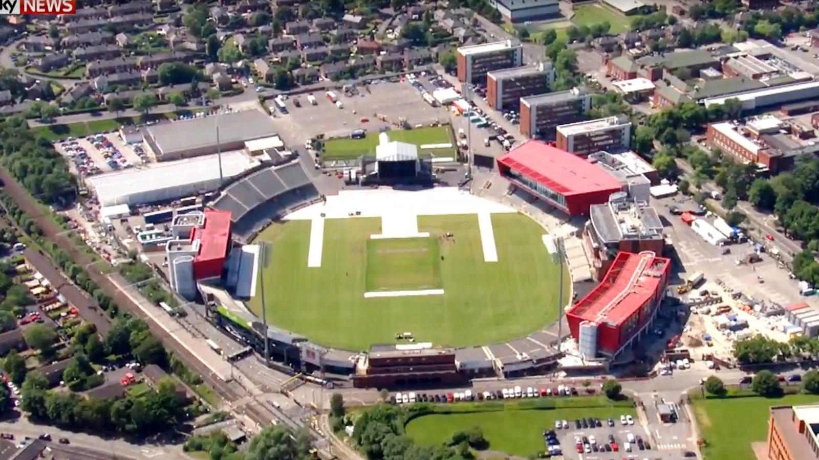 Old Trafford cricket ground, där kvällens konsert hålls.