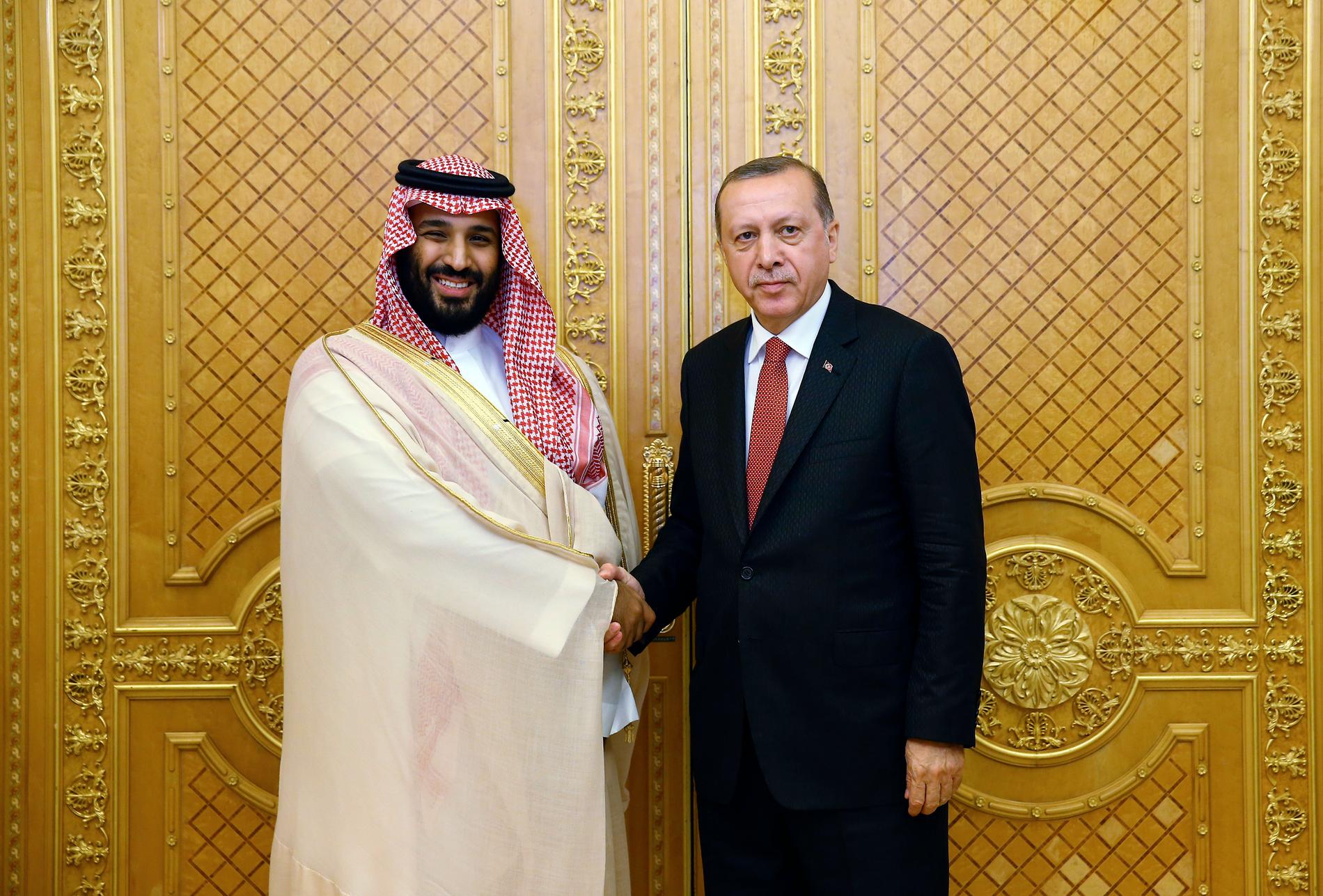 Två som inte väntas skaka hand under G20-mötet är Saudiarabiens kronprins Mohammed bin Salman och Turkiets president Recep Tayyip Erdogan. Arkivbild.
