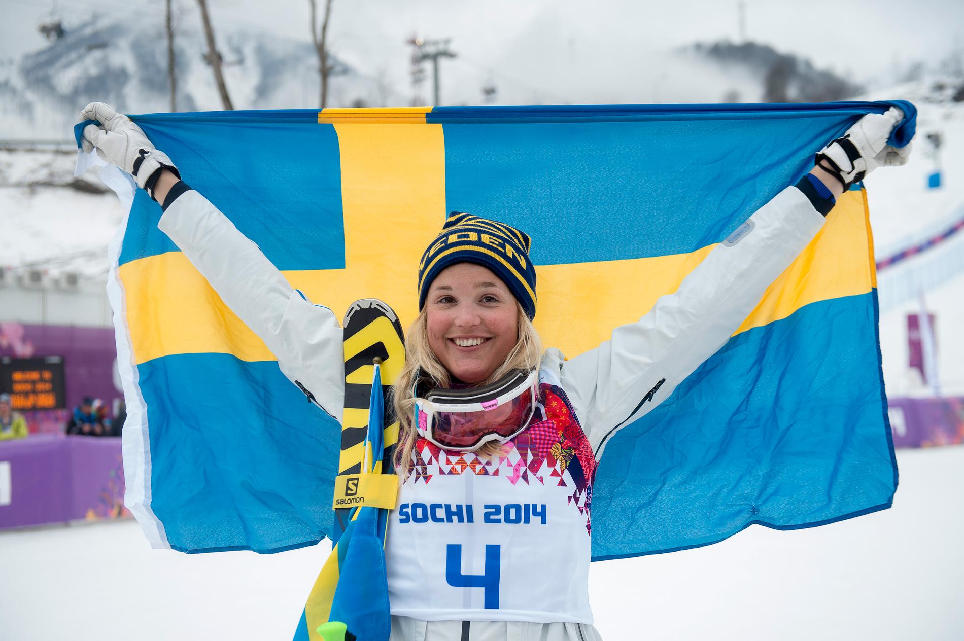 Anna Holmlund efter OS-bronset i Sotji.