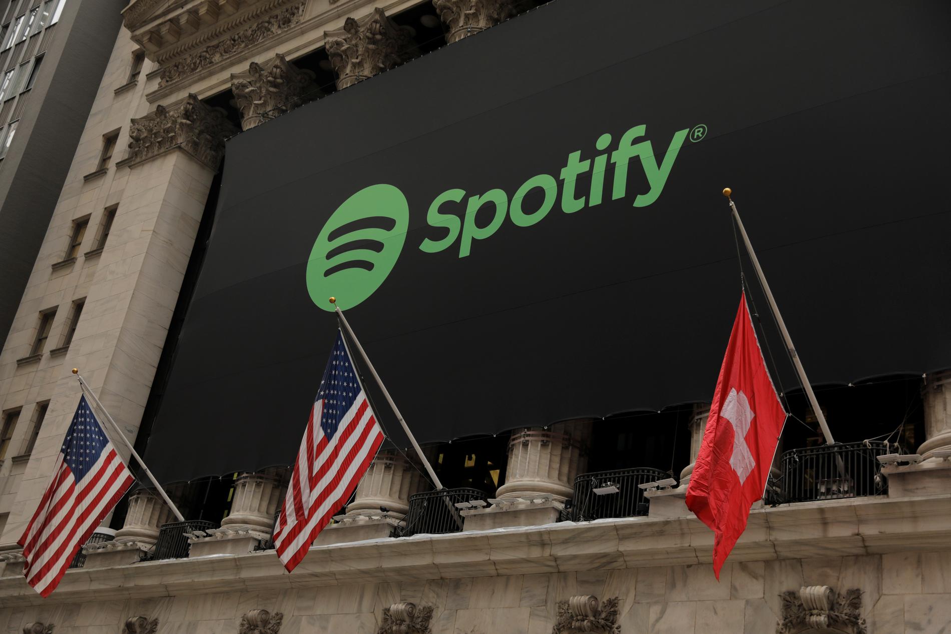 Den schweiziska flaggan hissades felaktigt när Spotify börsintroducerades. Missen åtgärdades dock snabbt.