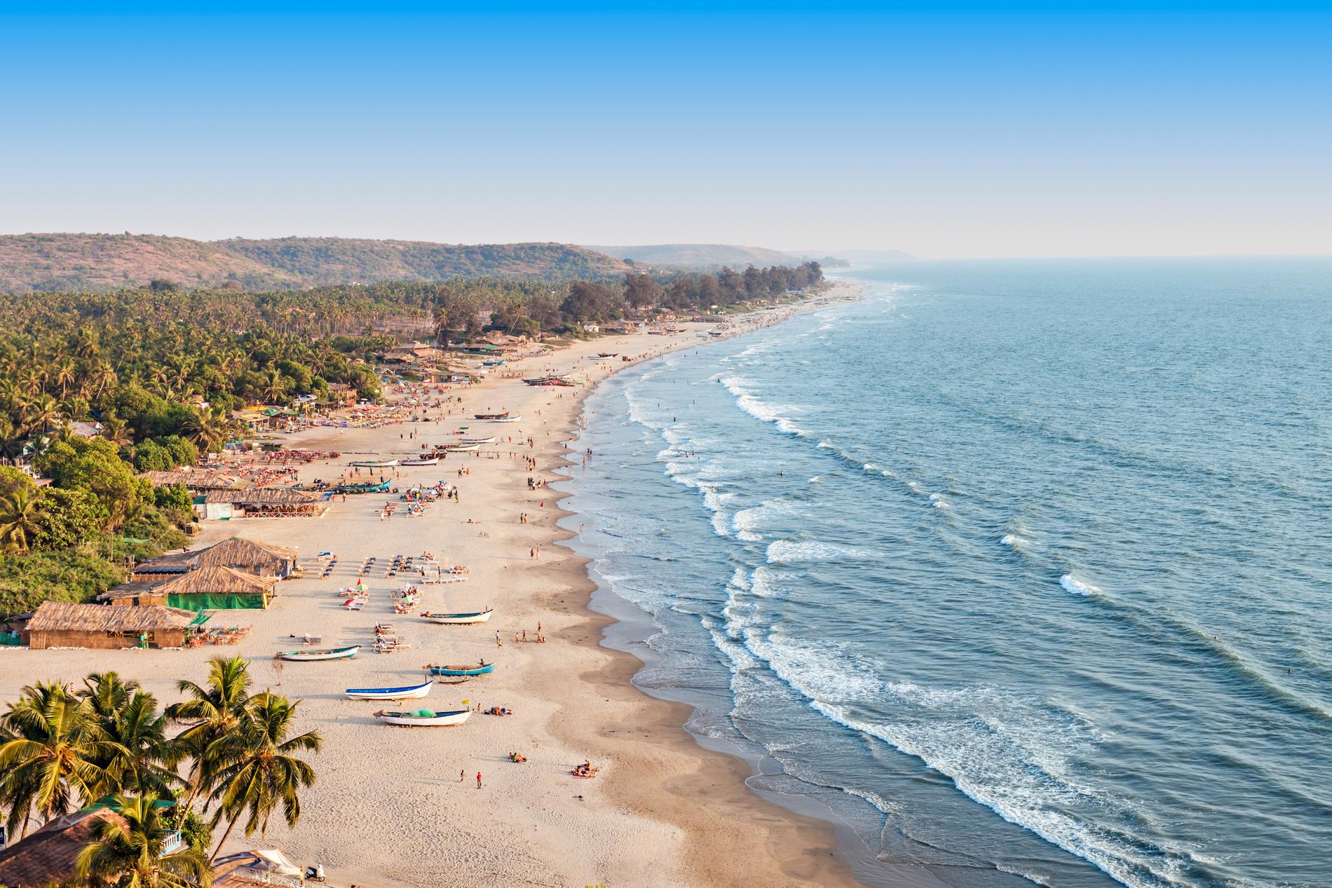 I Goa finns många vackra stränder, som Arambol. 