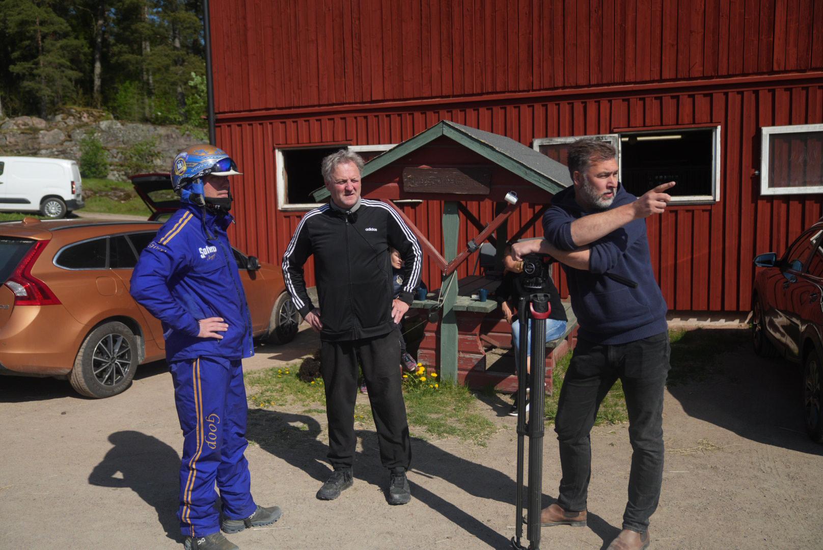 Björn Goop, Håkan Arvidsson och Björn Ekmark under inspelningarna.