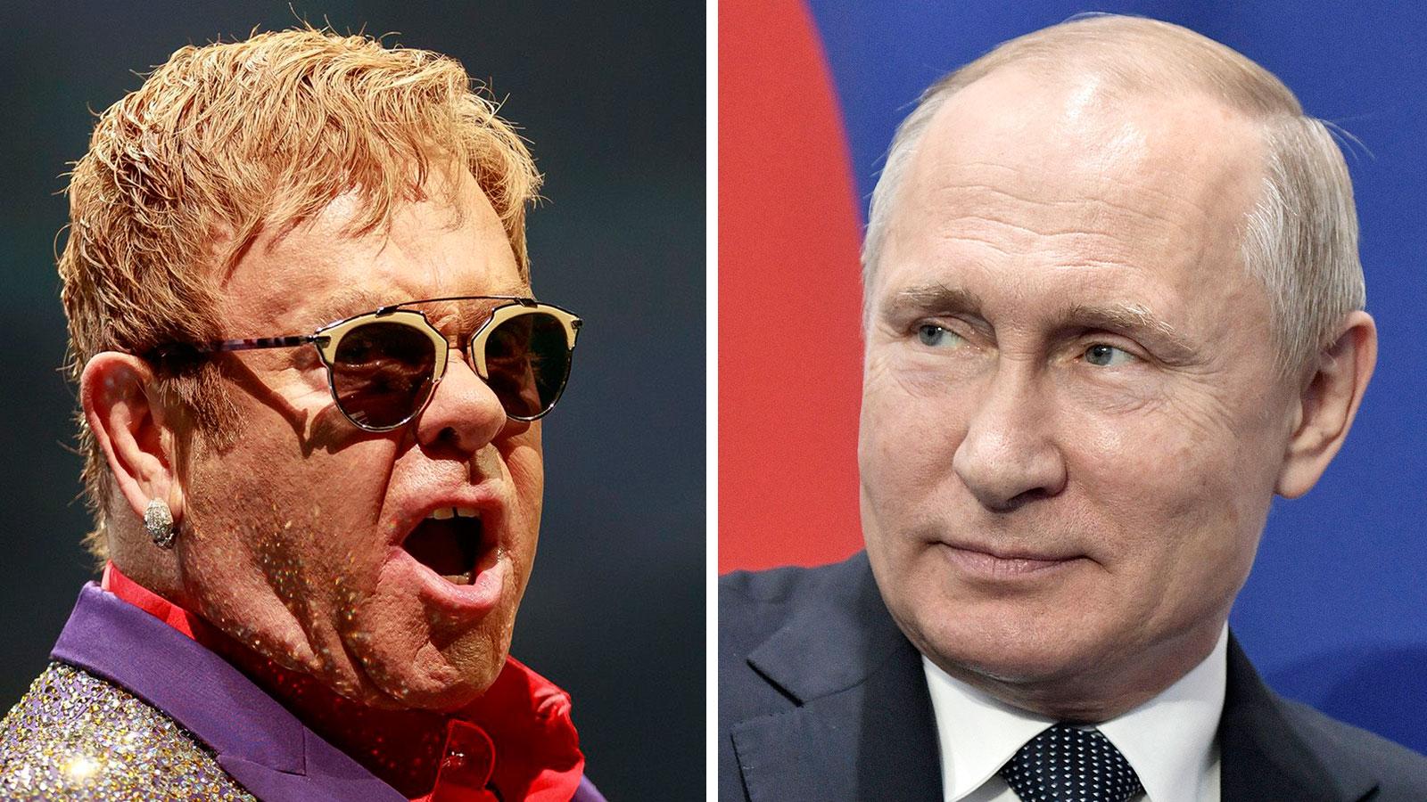 Elton John och Vladimir Putin.