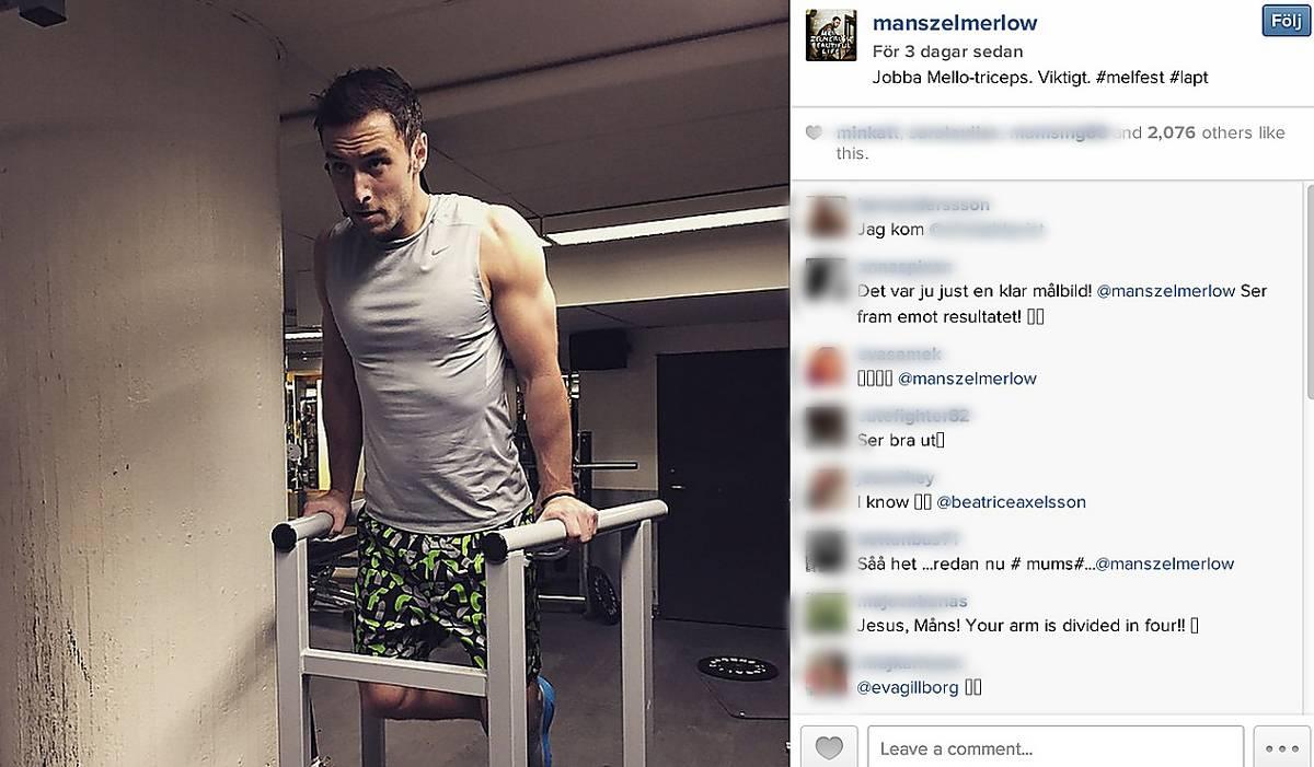 Fansen gillade vad de såg på Måns Zelmerlöws träningsbild på Instagram.