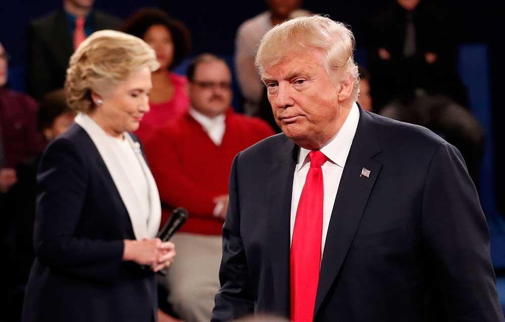 Hillary Clinton och Donald Trump under den senaste debatten