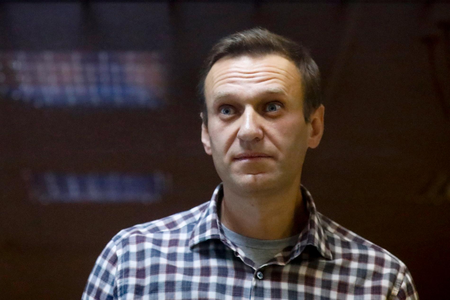 Aleksej Navalnyj. Bilden togs i samband med rättegången mot honom i slutet av februari.