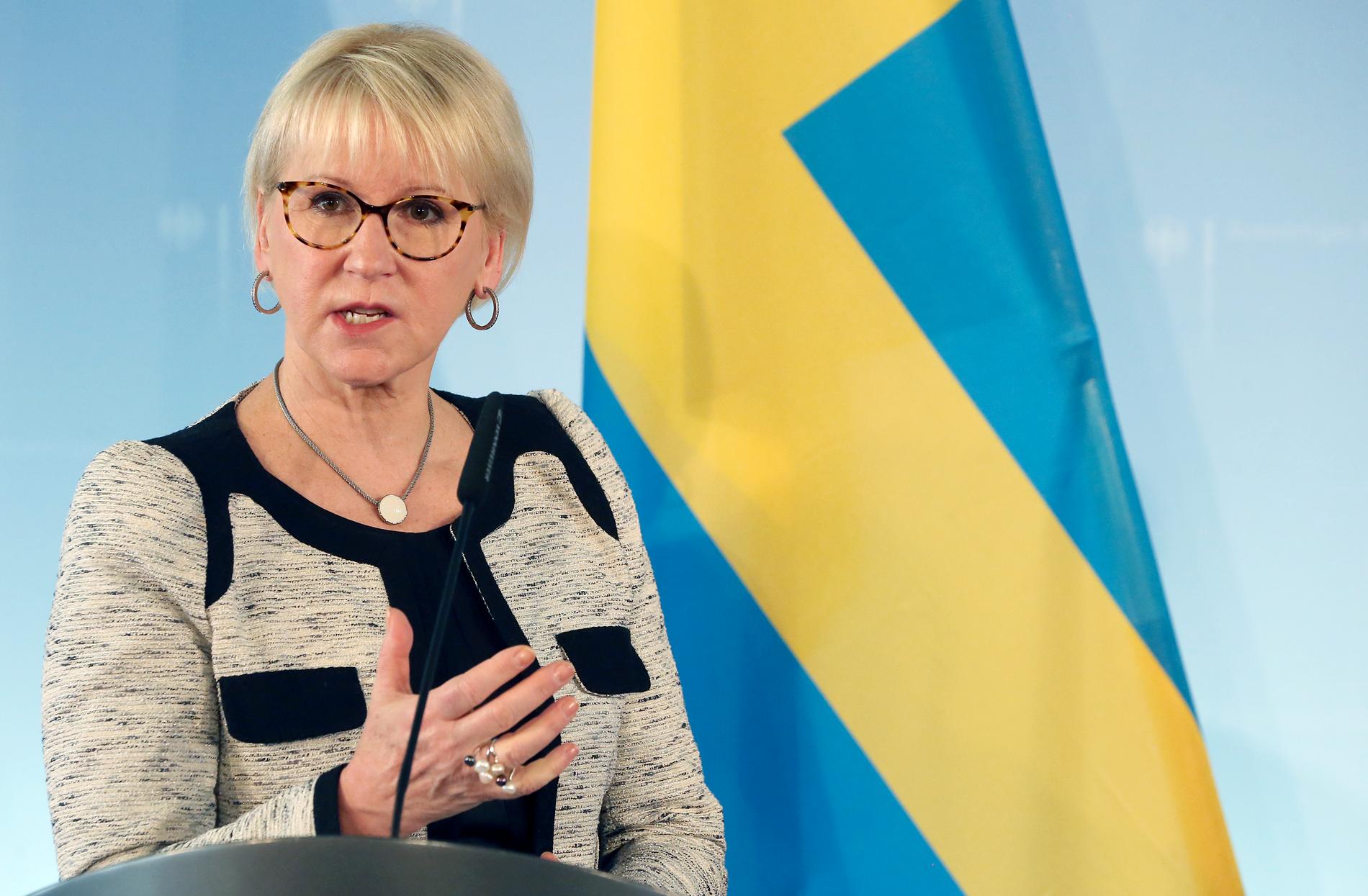 Margot Wallström, Sveriges utrikesminister. 