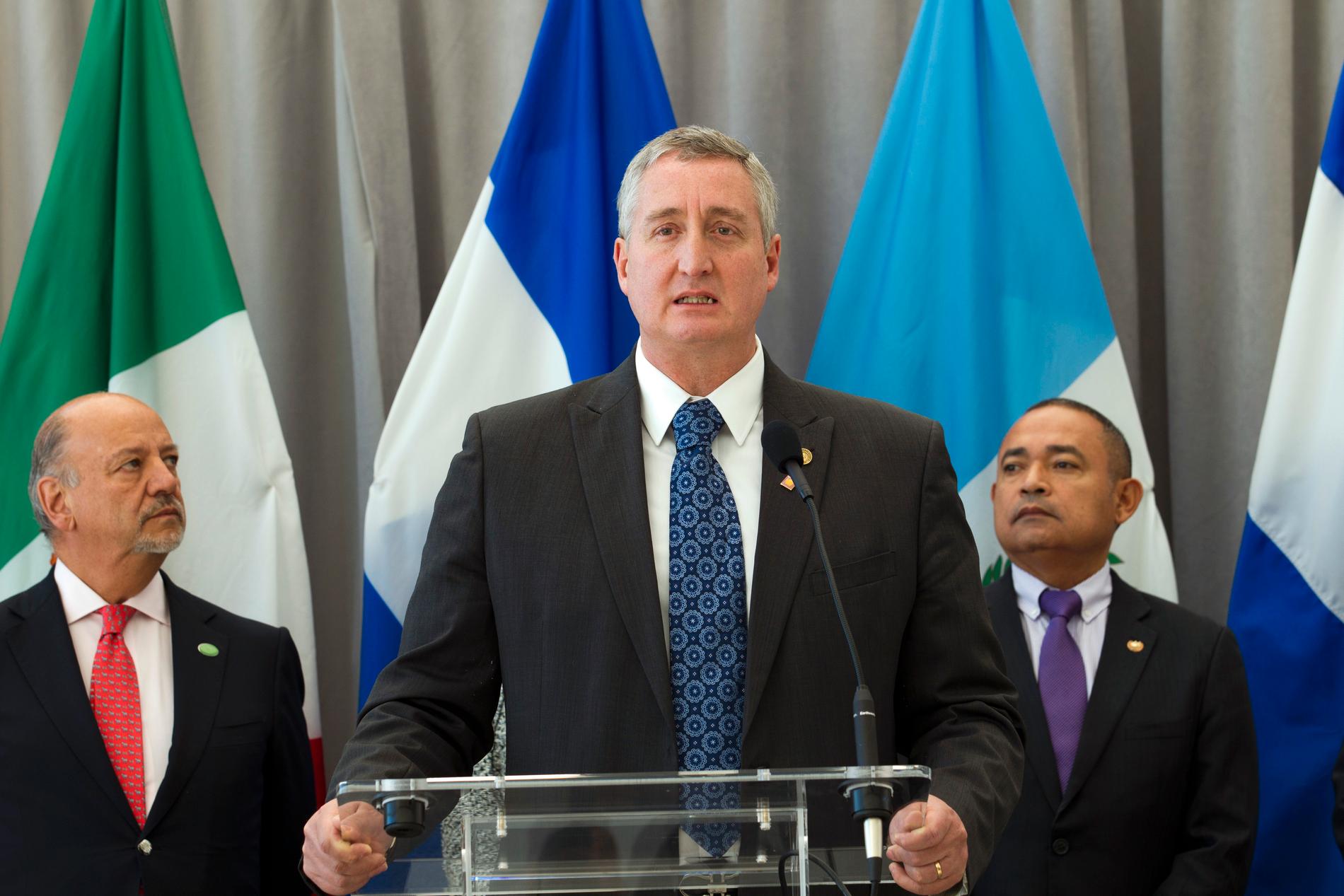 Guatemalas inrikesminister Enrique Degenhart i Washington i oktober i fjol.