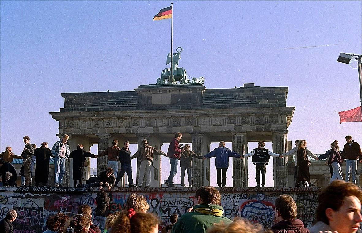 Berlinmurens fall.
