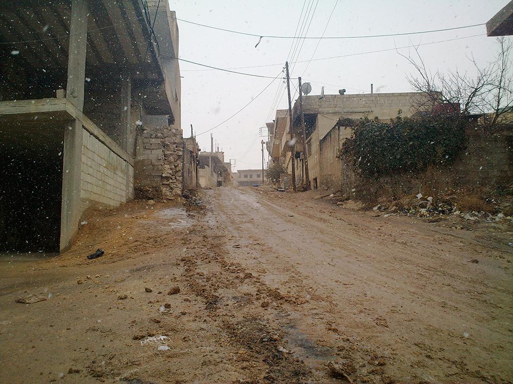 Staden Rankous i Syrien dit journalisterna tros ha blivit förda.