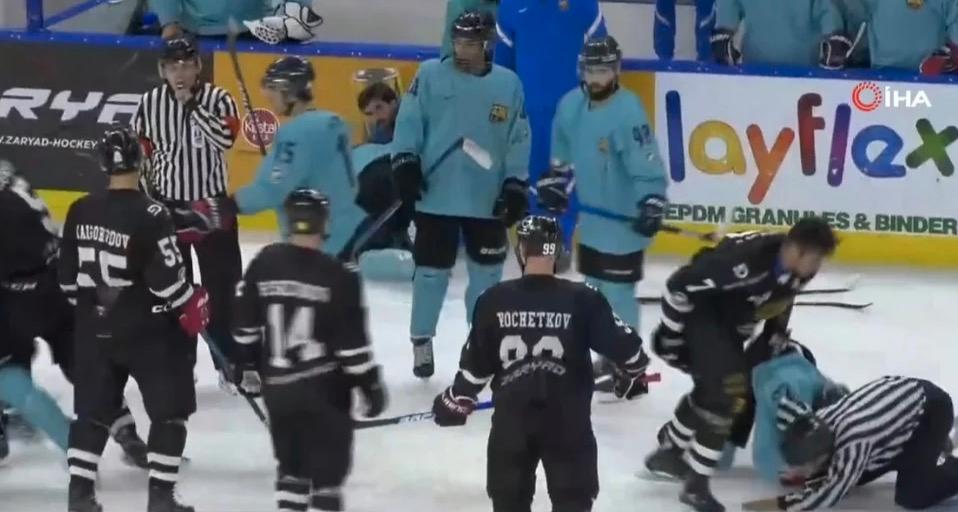 Mötet i Continental Cup spårade ur och ukrainska ishockeyförbundet menar att de ryska spelarna i det turkiska laget provocerade fram slagsmål