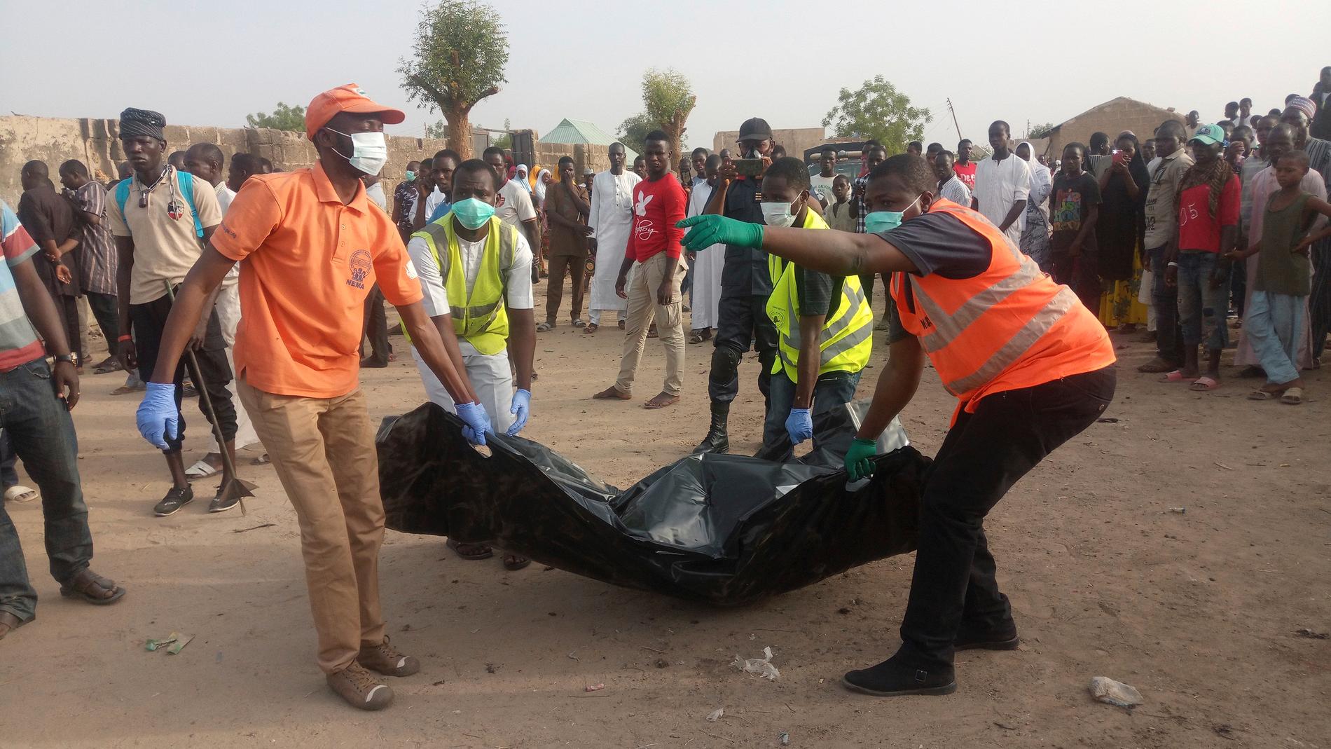 Självmordsattack i Maiduguri, Nigeria Friday, April 27, 2018.