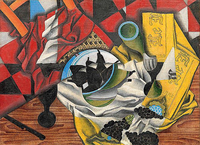 Juan Gris: ”Poires et raisins sur une table”, 1913