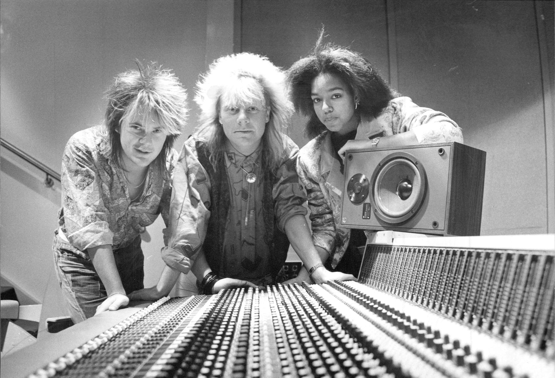 Tommy Ekman med Style-kollegorna Christer Sandelin och Gigi Hamilton 1986.