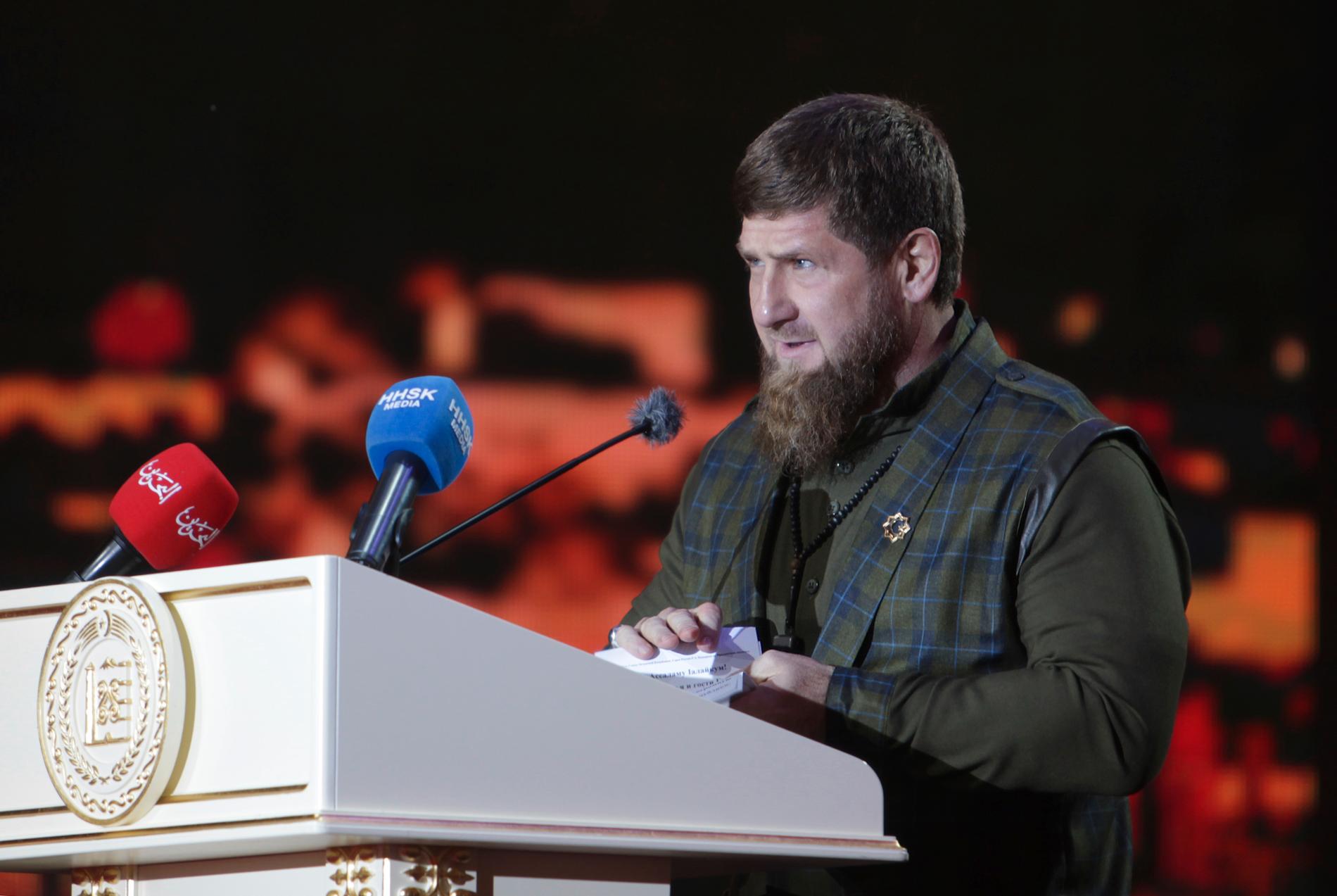 Tjetjeniens ledare Ramzan Kadyrov. Arkivbild.