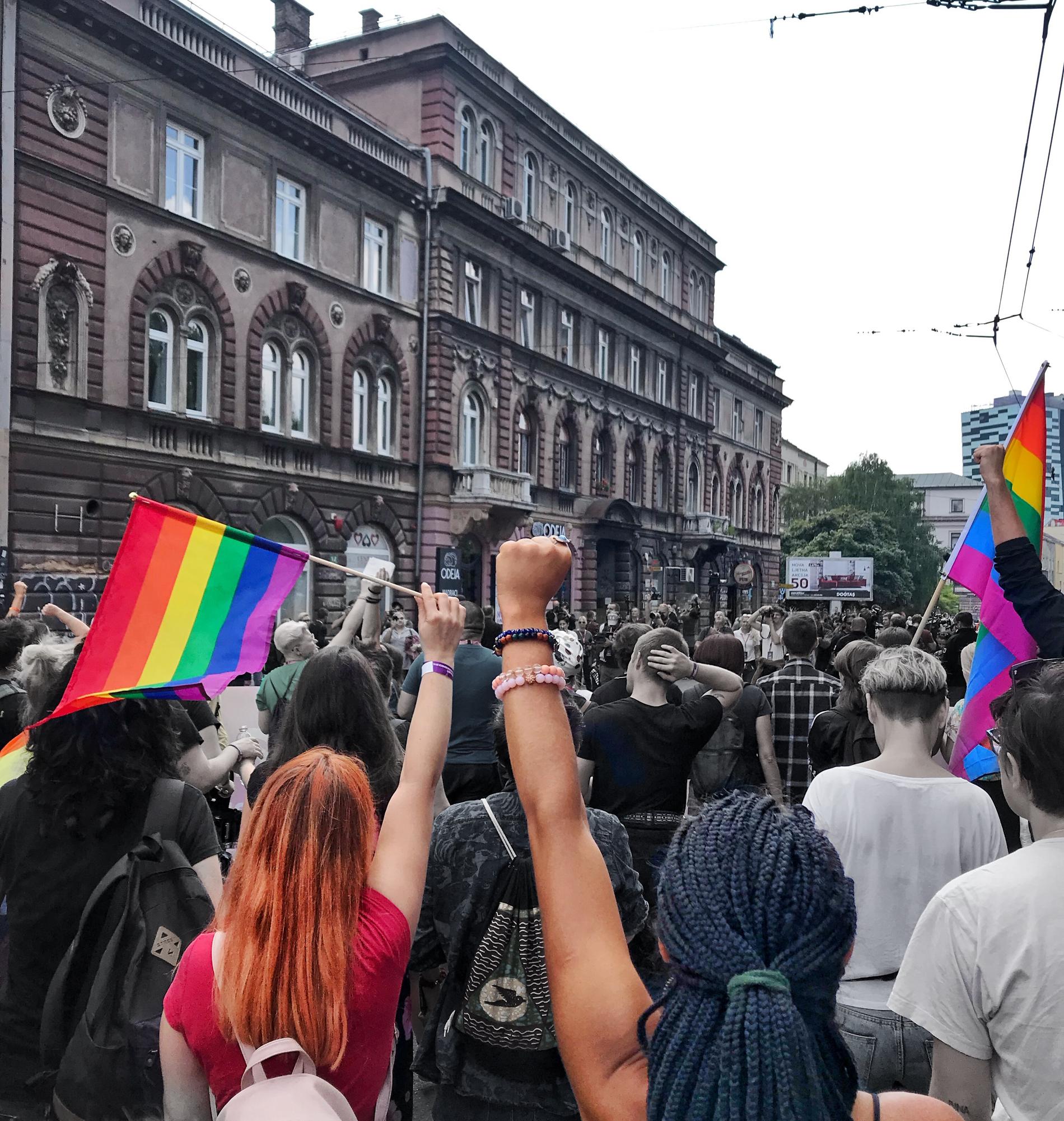 På Bosniens första Pride i Sarajevo i somras.