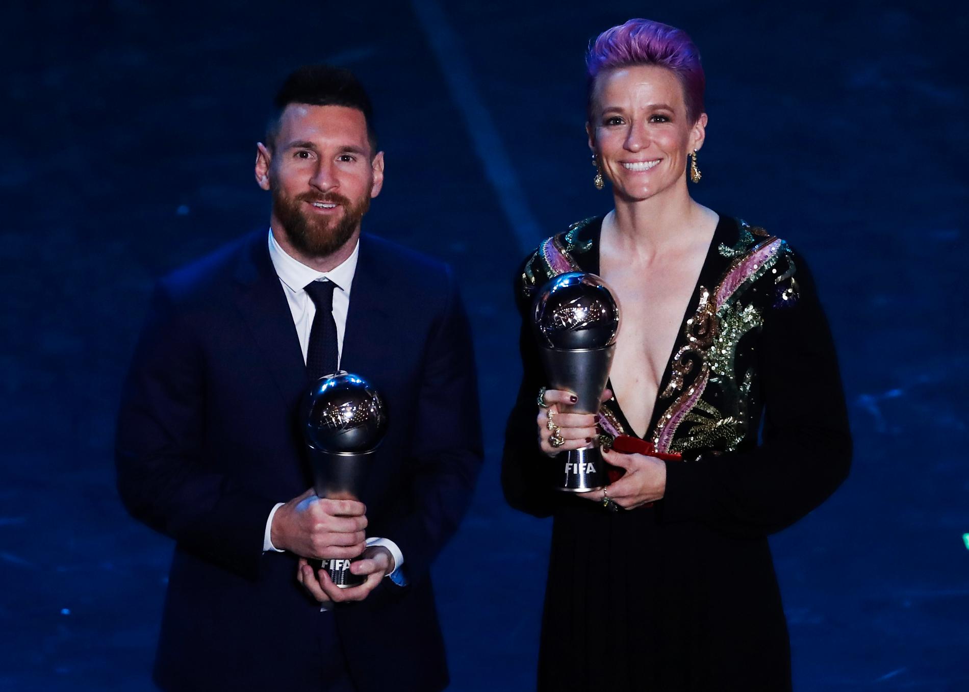 Messi och Rapinoe blev korade till årets bästa.