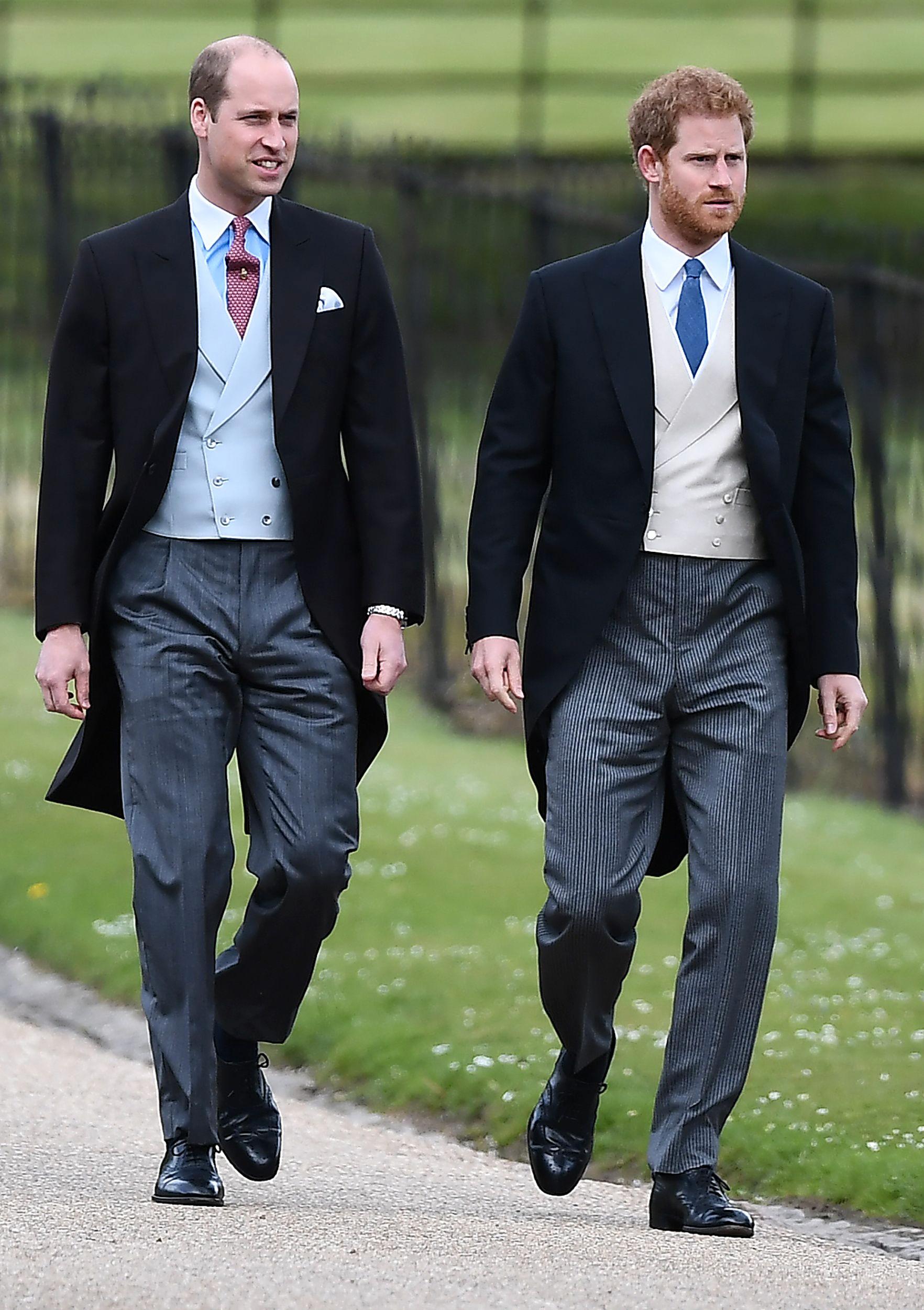 Prins William och prins Harry när Williams svägerska Pippa Middleton gifte sig 2017.