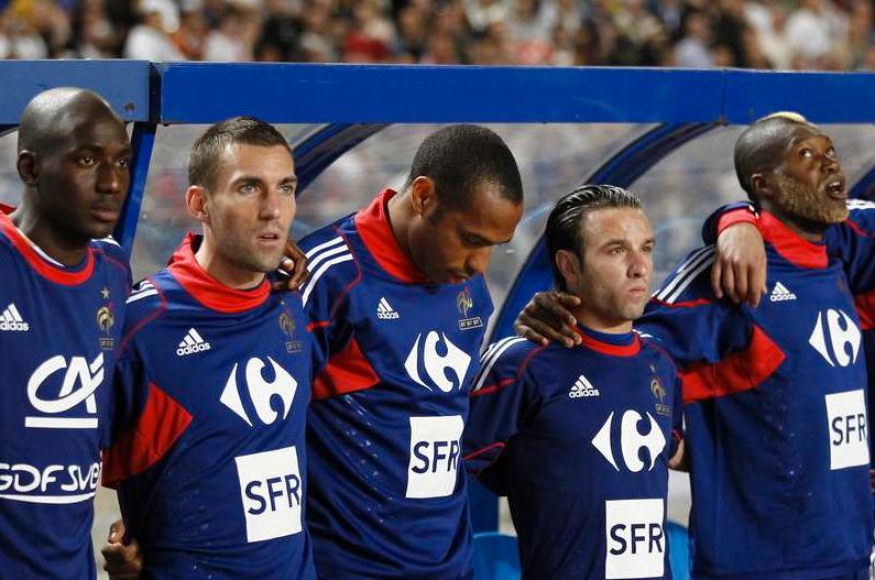Valbuena och Cissé, längst till höger, med franska landslaget i VM 2010.