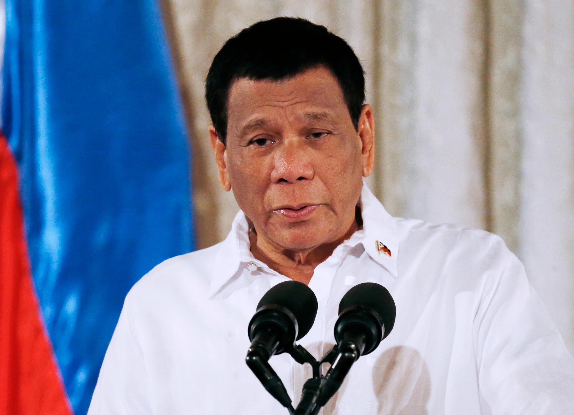 Rodrigo Duterte är Filippinernas president.
