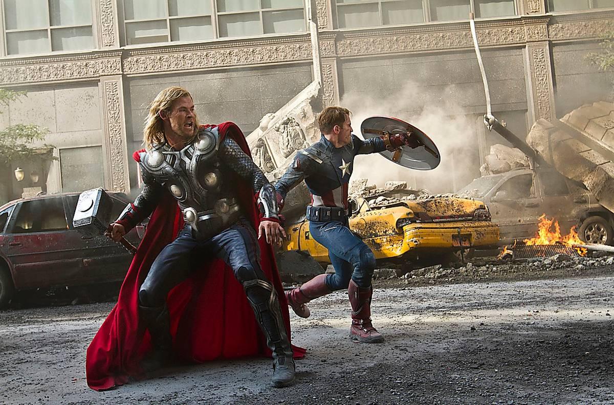 Thor och Captain America är två av de superhjältar som befolkar ”The avengers” värld.