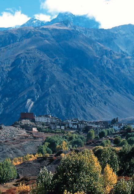 Jarkhut, en av många byar som klättrar på Himalayas sluttningar.