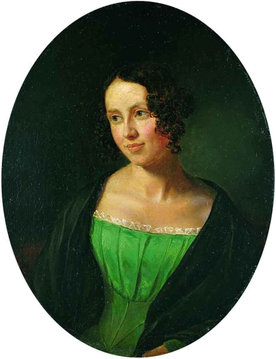 Regine Olsen porträtterad av den danska konstnären Emil Bærentzen, 1840.