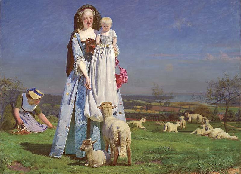 ”Söta lammen bää” av Ford Madox Brown. 1860, olja på duk.