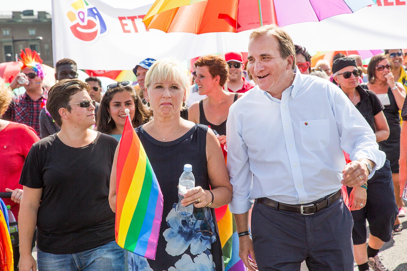Stefan Löfven gick i Prideparaden förra året. Men kommer inta att göra det i år.