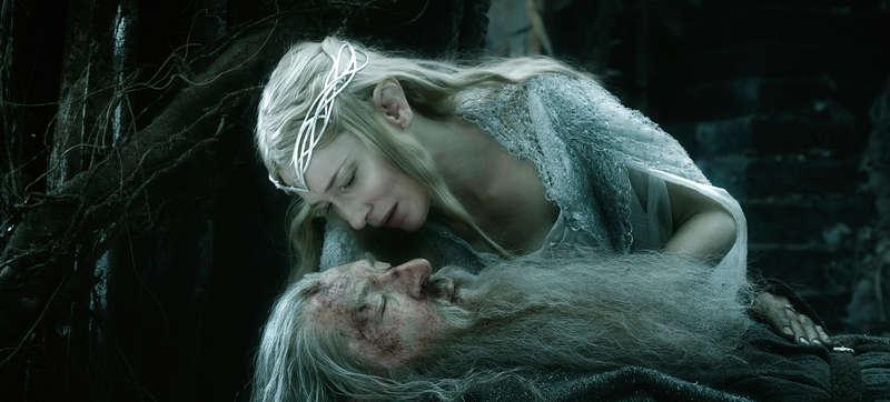 Cate Blanchett som Galadriel och Ian McKellen som Gandalf.